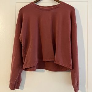 Marine Layer Cropped Sweatshirt Dusty Rose - image 1